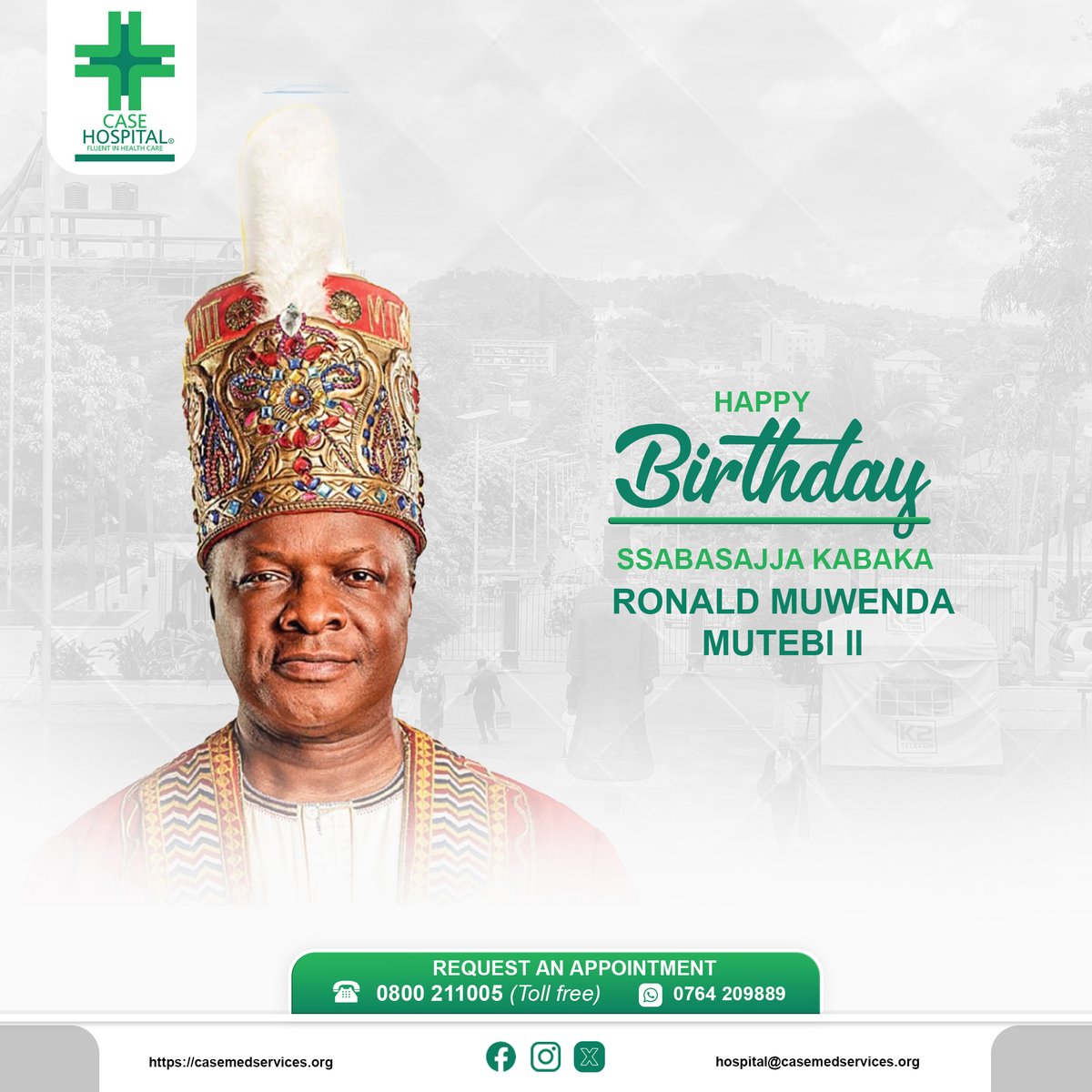 casemedservices's tweet photo. Warmest birthday wishes to His Majesty the Kabaka of Buganda! Your leadership continues to inspire wellness, unity, and hope.
From Case Hospital, we celebrate you today and always. 👑💙
#KabakaBirthday #CaseCares #kabakawange https://t.co/2yONUoccmn