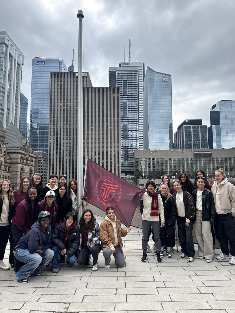 MayorOliviaChow's tweet photo. Today, we raise the flag of @AFC_Toronto.  

Proudly welcoming the city’s first professional women’s soccer team!  Playing in the inaugural season of Canada’s first-ever professional women’s soccer league. ⚽️ https://t.co/93O7VSUVhK