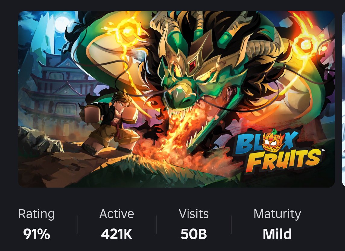 50b Visits 🥳

<a href="/BloxFruits/">Blox Fruits</a> just hit 50B visits 🥳🥳🥳