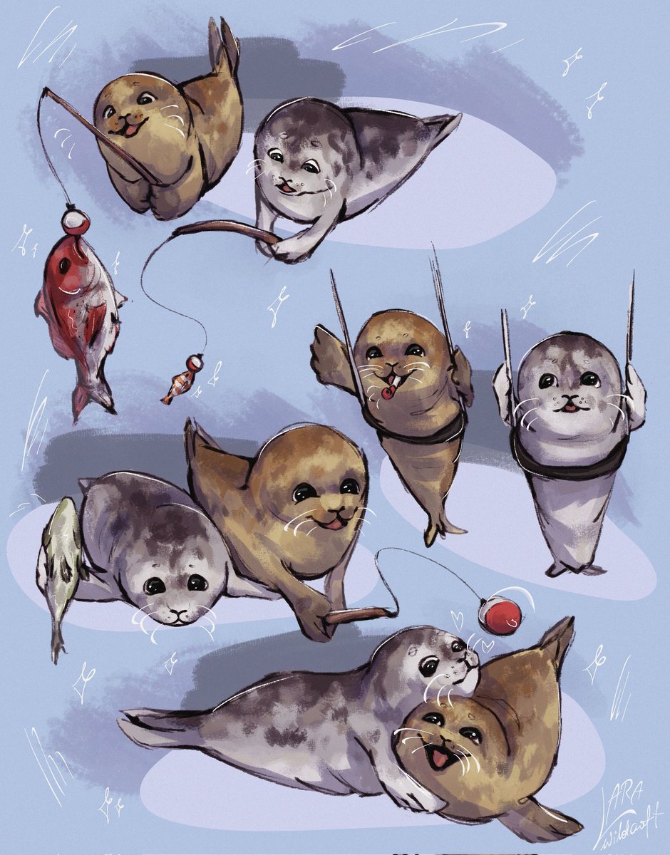 LaraWildcraft_'s tweet image. Me and my gf in a silly seals game :3
#seal #sealart