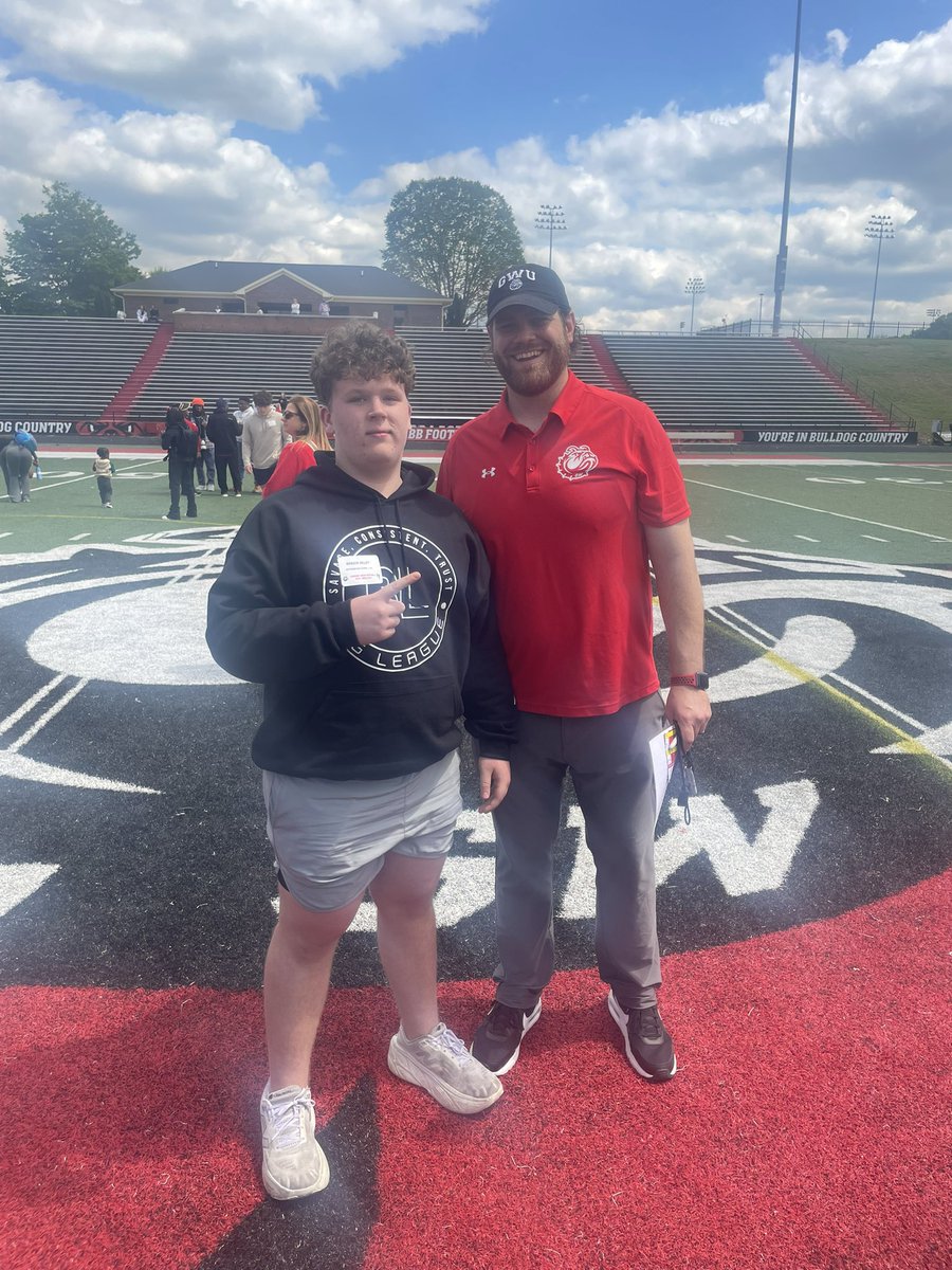 Had a great time at <a href="/GWUFootball/">Gardner-Webb Football</a> today. Can’t wait to be back this summer for camp. Thank you <a href="/CoachCully_GW/">Dean Cullison</a> and <a href="/CoachTylerJohns/">Tyler Johns</a> for their time today. <a href="/JeffersonFootba/">Jefferson Football</a> <a href="/bigka54/">Kevin McAlmont</a> <a href="/jhsmdb/">Mike Brown</a>