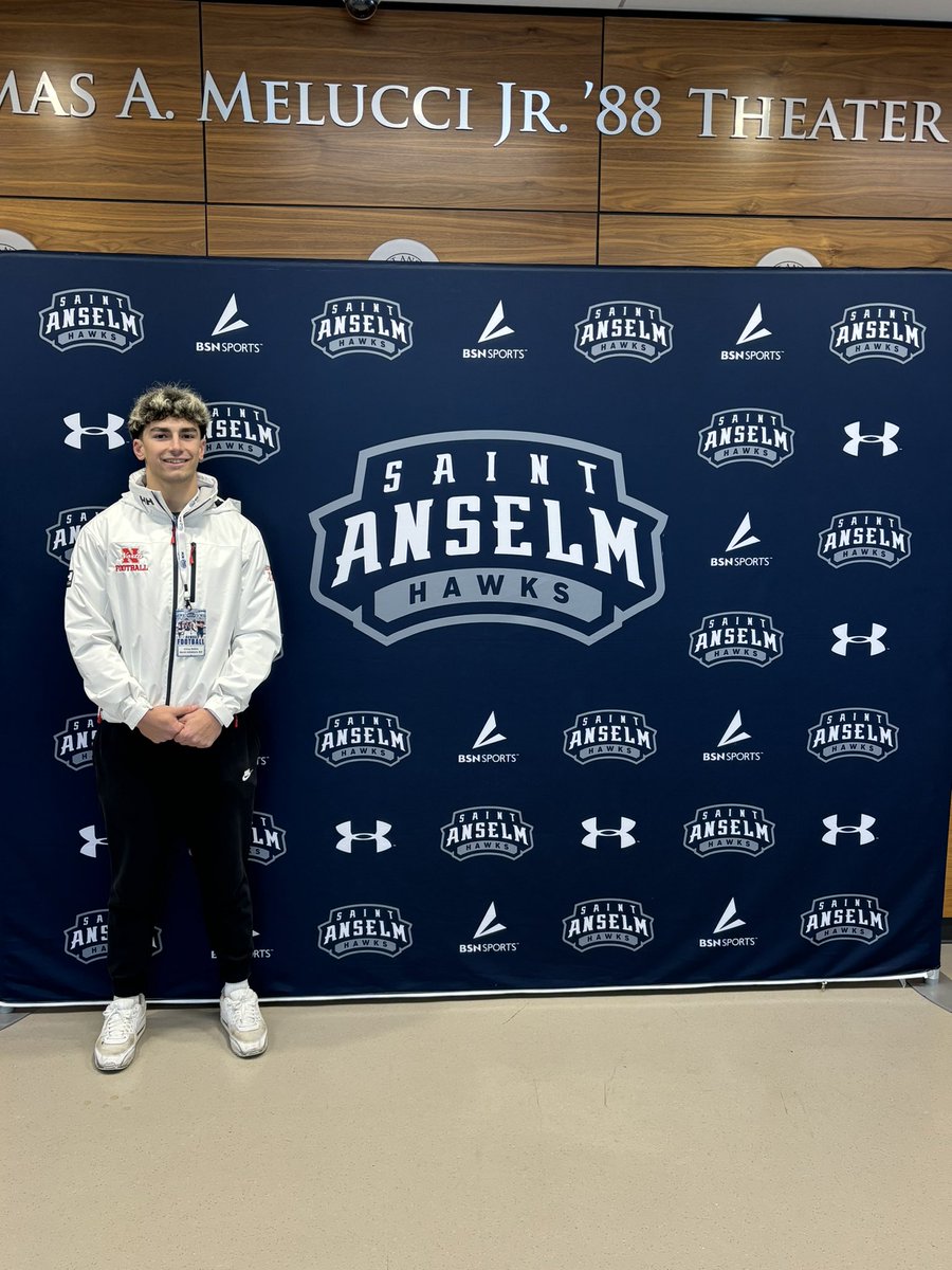 Corey Rofino (@coreyrofino) on Twitter photo Had a great day today at <a href="/STAHawksFB/">Saint Anselm Football 🏈 #BCM</a> junior day. Thank you to <a href="/Coach_GageHayes/">Coach Gage Hayes</a> for the invite and showing me what Saint Anselm football is all about. #BCM
<a href="/Mpstrachan/">Michael Strachan</a> Had a great day today at <a href="/STAHawksFB/">Saint Anselm Football 🏈 #BCM</a> junior day. Thank you to <a href="/Coach_GageHayes/">Coach Gage Hayes</a> for the invite and showing me what Saint Anselm football is all about. #BCM
<a href="/Mpstrachan/">Michael Strachan</a>