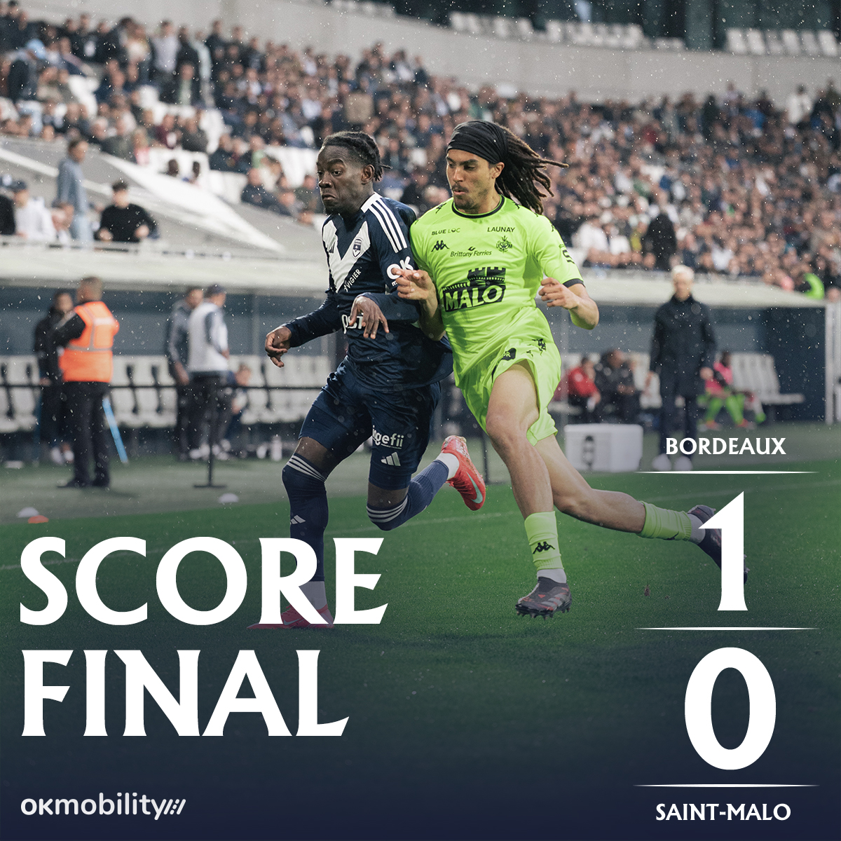 𝑽𝒊𝒄𝒕𝒐𝒊𝒊𝒊𝒊𝒊𝒊𝒓𝒆 🔥

Les Girondins font chuter le leader malouin sur la plus petite des marges. Un but inscrit de la tête par Yvan Ikia Dimi. Merci à tous les supporters présents encore ce soir. 💙🤍

1-0 #FCGBUSSM