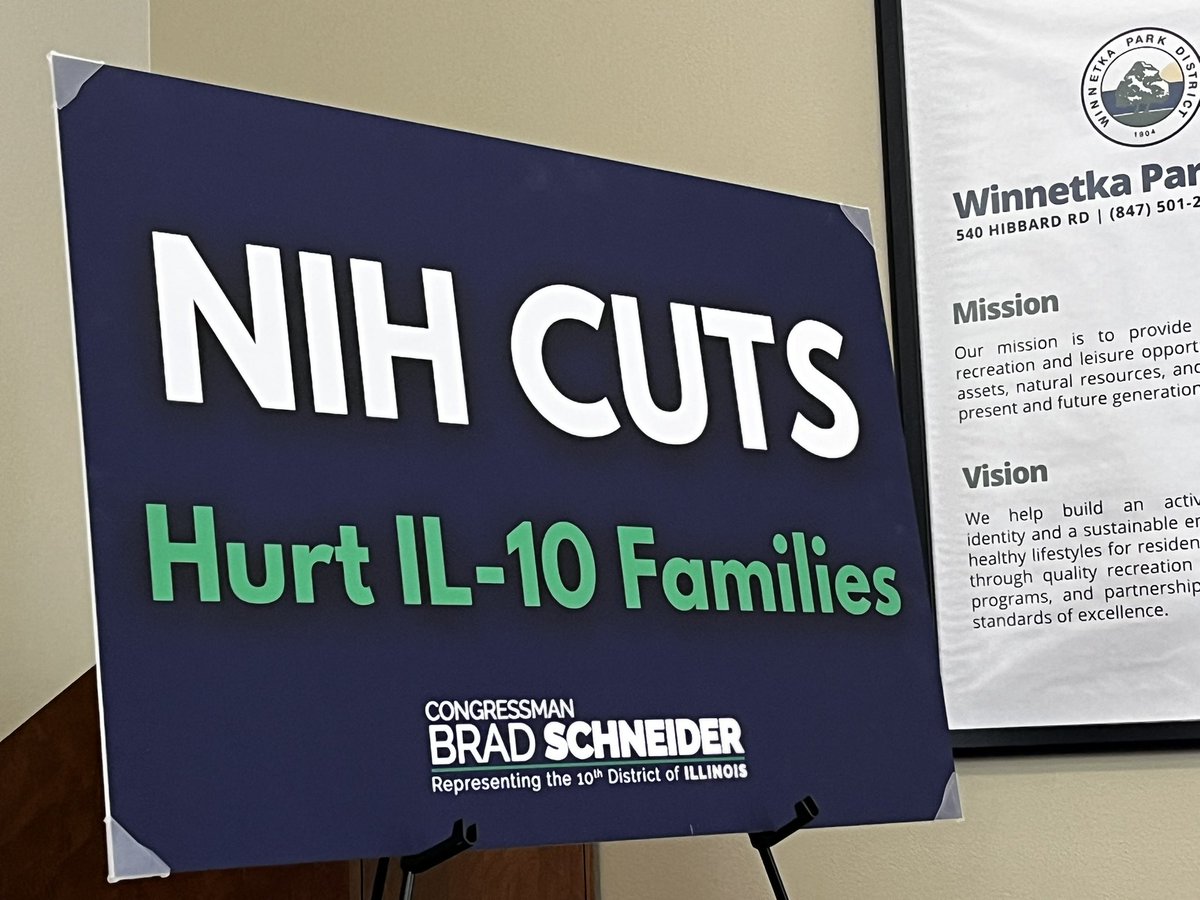 So honored to join <a href="/Schneider4IL10/">Brad Schneider</a> at a community panel about saving <a href="/NIH/">NIH</a>