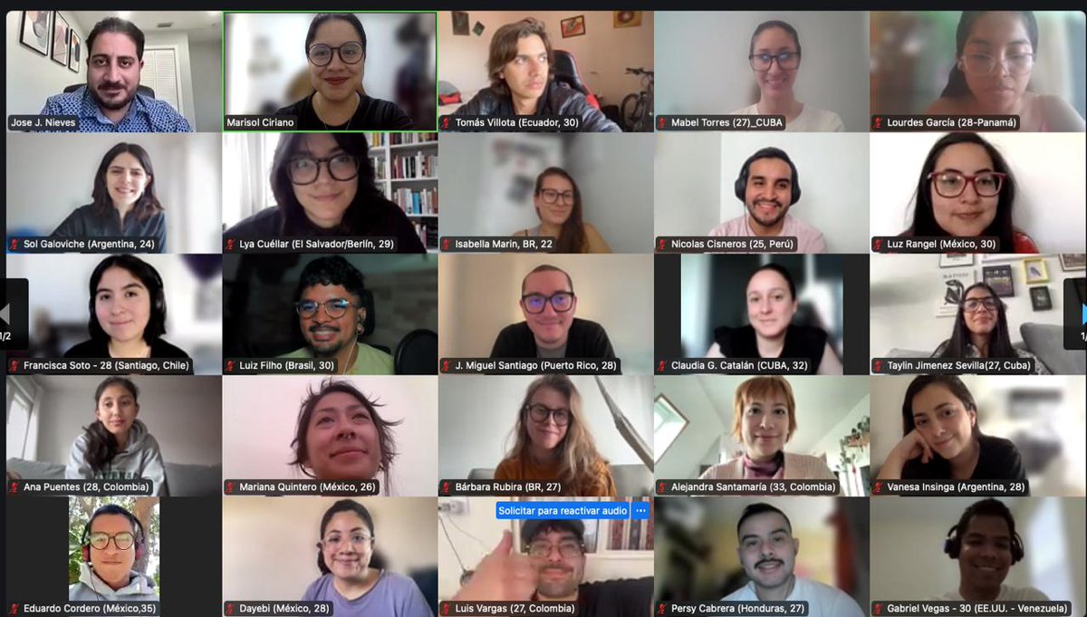 DLatitudes's tweet photo. ¡Terminamos la sesión de este sábado con la 9na Generación de la #RedLATAM!
En esta ocasión aprendimos más sobre Cuba con @josjnieves, de @eltoquecom, quien nos habló del contexto informativo cubano y hacer periodismo desde el exilio.
¡Gracias a José y a quienes se conectaron! https://t.co/ckWuej5BUD