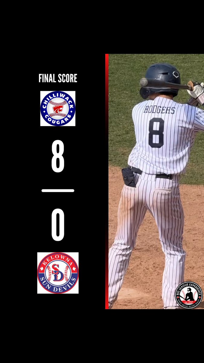BLEBaseball_'s tweet photo. Chiliwack Cougars win the morning game at Norbrock to improve to 2-1. 

Full schedule and results ➡️ https://t.co/KOyZNcZ1MO

#BOWIB25 
#WhereDreamsBecomeReality https://t.co/VCowzkITnV