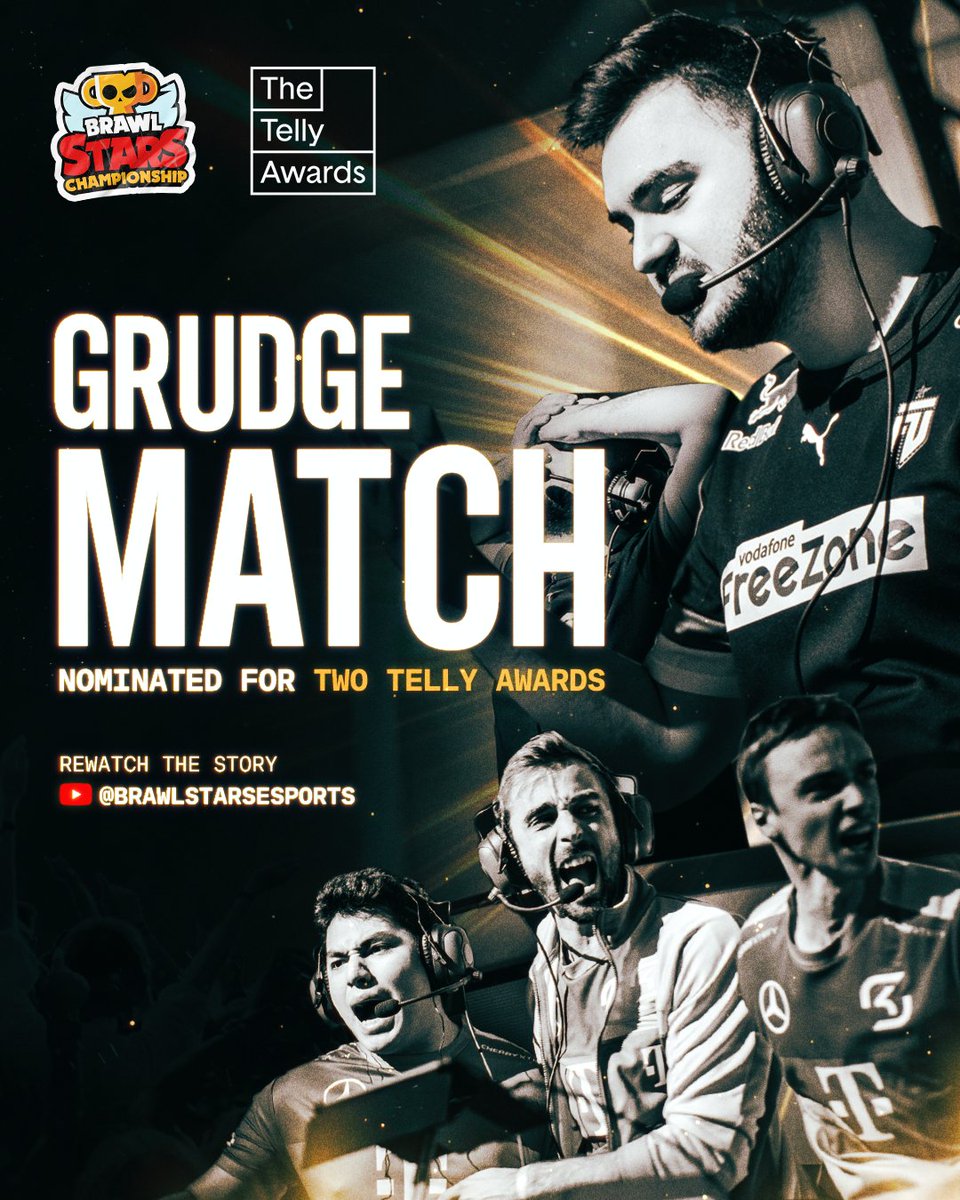 Brawl_esports's tweet photo. Our Brawl Esports documentary, Grudge Match, has been nominated for TWO @tellyawards! 🏆

Voting ends Friday, April 18th! So head over and show your support! 

1st Nomination: 🔗
https://t.co/lSSWVFlC4N

2nd Nomination: 🔗
https://t.co/DUdsc8W5Ac https://t.co/2ueUgjPjTs
