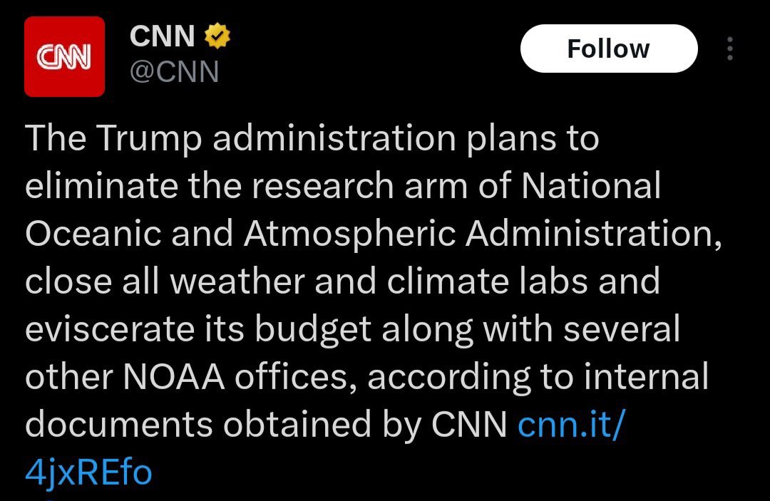 People will say “Good! Do away with climate change propaganda! It’s a waste of money!”

And then go check models for their next chase, and then use SPC outlooks, and RadarScope (or any other radar app) products, and then make reports to the NWS… as if NOAA isn’t the reason they