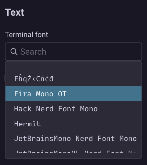 philsinatra's tweet photo. @advait_m @warpdotdev I figured it out—the terminal font got set to some funky typeface (shown above Fira Mono). That typeface is not installed on my system, not sure why it's in the font list. Otherwise good to go 👍🏻 https://t.co/xDOJRZH3GO
