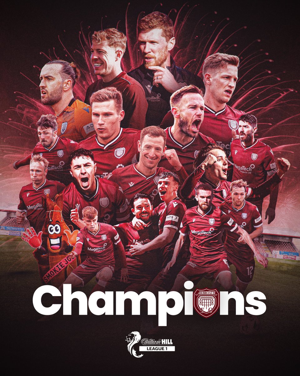 Sealed in style 🏆

Congratulations to <a href="/ArbroathFC/">Arbroath FC</a>, <a href="/WilliamHill/">William Hill</a> League 1 champions 👏