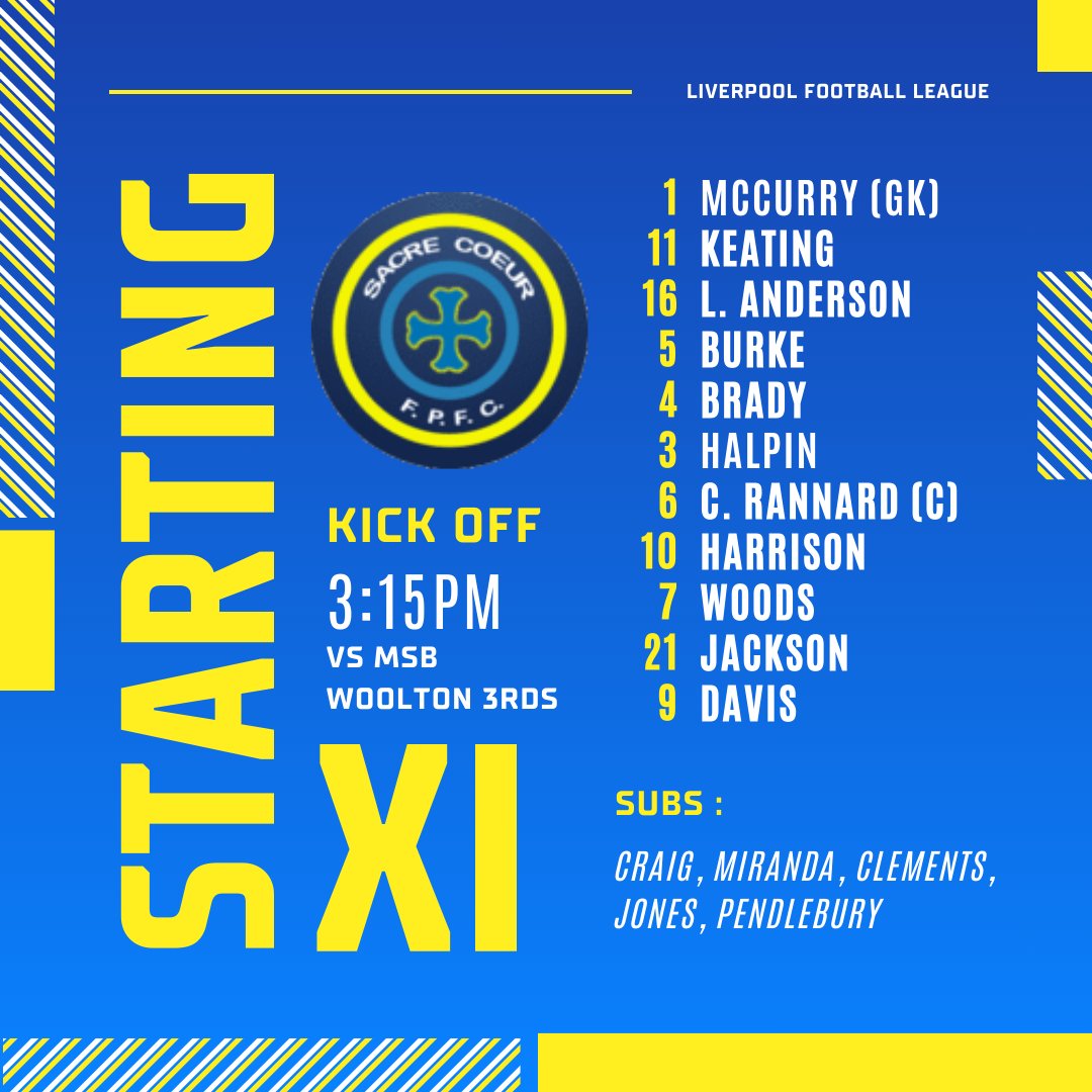 SacreCoeurFPFC's tweet photo. Great team performance sees Coeur get a well earned 3 points in the Bushell Cup. 

Despite going 1-0 down to a set piece early on the lads kept their composure and fought hard to come back in 2-1 up at half time. 

Goals from Adam and Owen. 

Up the Coeur 💙💛 https://t.co/aXCARv5DVp