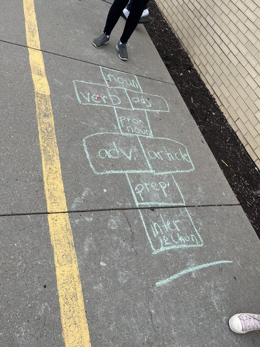 What a fun and engaging way to review Parts of Speech with hopscotch!! Mrs. Lovich’s students enjoyed the nice weather and this fun game recently! ☀️☁️💚💛 <a href="/deerlakessd/">Deer Lakes School District</a>