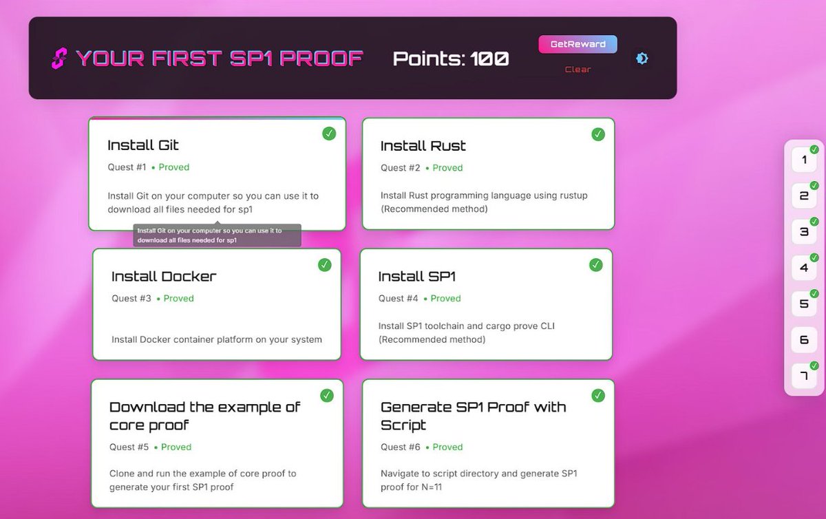 CNFTNEROO's tweet photo. Just completed #SP1 developers using Succinct’s zkVM #MYFIRSTSP1PROOF @0xCRASHOUT @SuccinctLabs https://t.co/bIXwBbKhNo