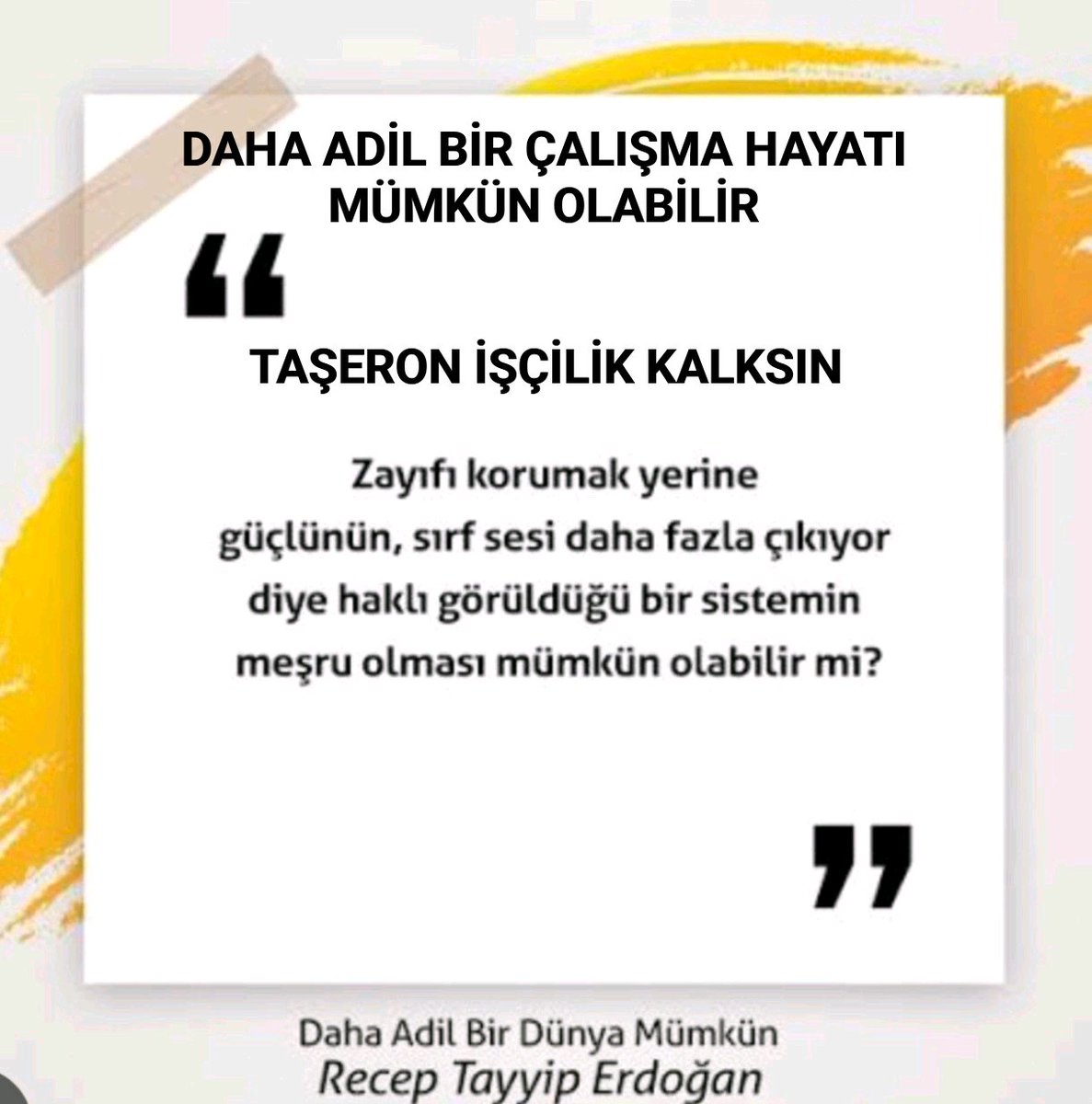 2017'de yapılan düzenlemede kadrosu verilmeyerek kapsamdışı bırakılan Taşeronlar için hakkının teslim edilmesini, adil çalışma düzenine dahil edilmesini istiyoruz. Yapılan yanlıştan ve yandaştan yana olunmaması isteğimizdir. Taşeronİşçilik Kalksın istiyoruz