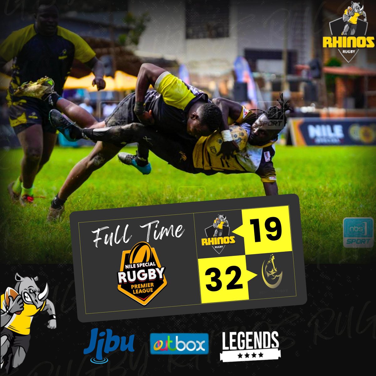 Full time scores as we end our journey in the XV,s season.

Tries
Kiyaga Emmanuel 
Shakur Kigozi
Allan Olango

Conversions
Ivan Kirabo
Kwebikanga Emmanuel

#NileSpecialRugby 
#FearThehorn🦏