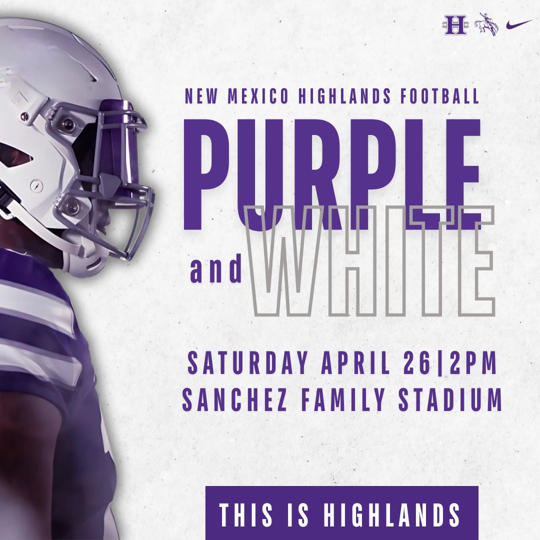 NMHUFootball's tweet image. Mark your calendars, we're 2 weeks away from the Purple vs. White spring game!
#ThisisHighlands #CowboyTough