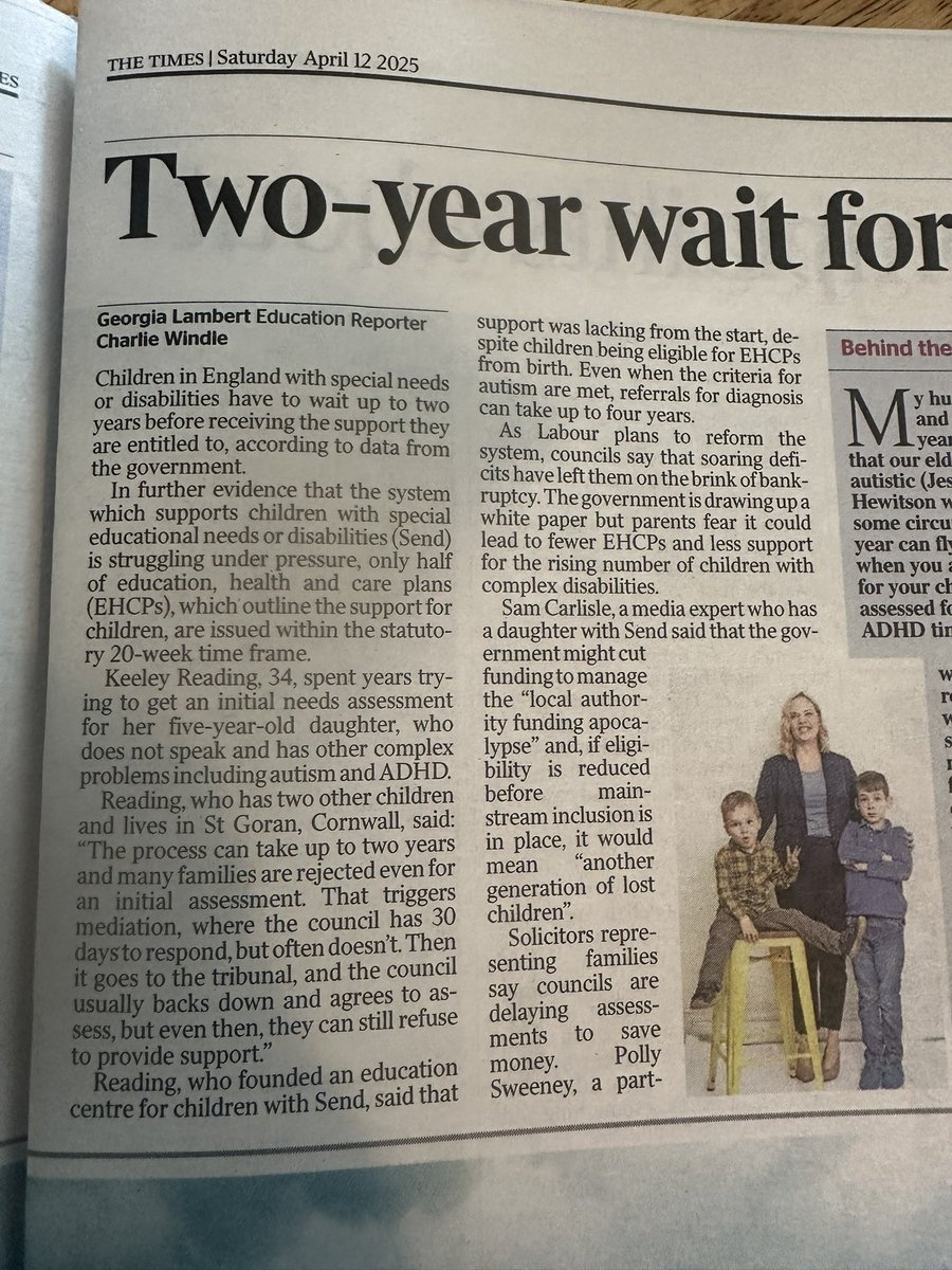 The farming mother (@farmingmother1) on Twitter photo Thank you <a href="/GLJourno/">Georgia Lambert (she/her)</a> for creating a wonderful article
In the times and including us. Raising awareness of the shortcomings of support for SEND families Thank you <a href="/GLJourno/">Georgia Lambert (she/her)</a> for creating a wonderful article
In the times and including us. Raising awareness of the shortcomings of support for SEND families