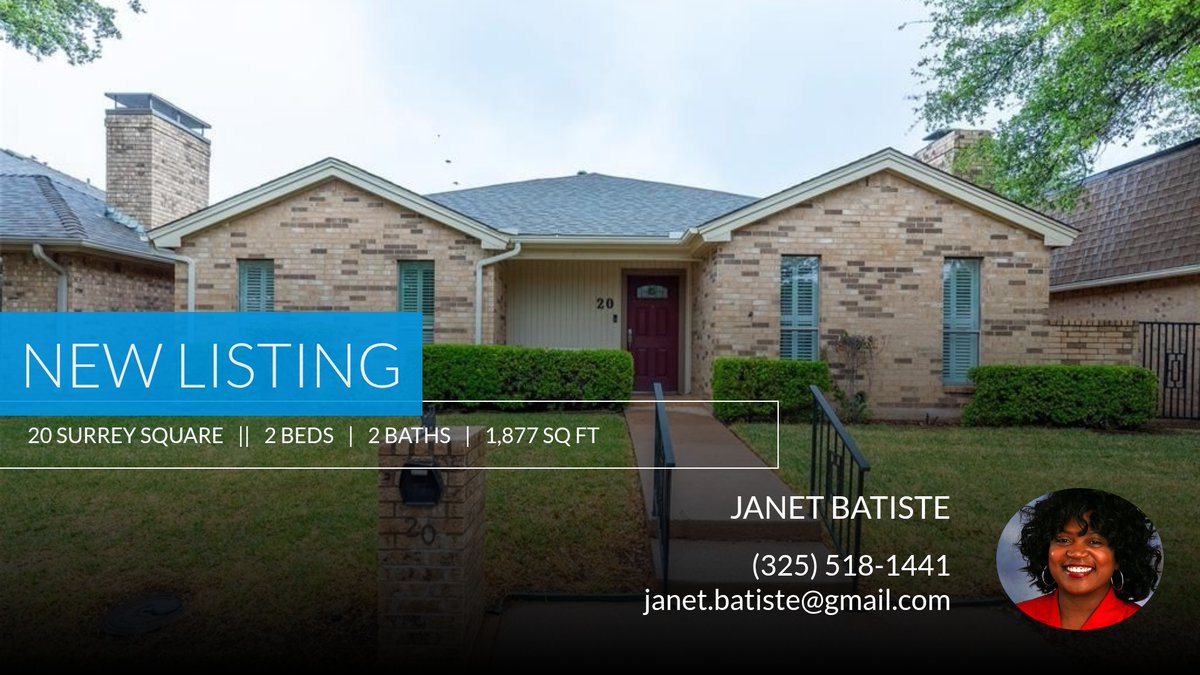 janetbatiste's tweet photo. 📍 New Listing 📍 Take a look at this fantastic new property that just hit the market located at 20 Surrey Square in Abilene. Reach out here or at (325) 518-1441 for more information https://t.co/OiL5Qiux6C https://t.co/91Gp7snzX9
