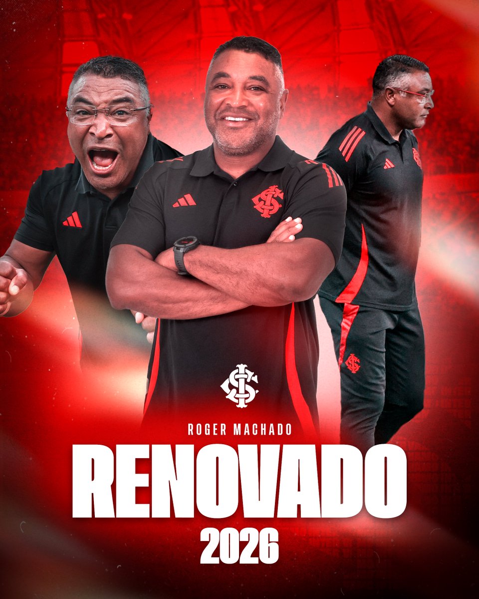 SCInternacional's tweet photo. O 𝐏𝐑𝐎𝐅𝐄𝐒𝐒𝐎𝐑 𝐑𝐄𝐍𝐎𝐕𝐎𝐔! ✍️😍

Comandante da maior série sem derrotas da história do Inter nos pontos corridos e invicto em jogos oficiais na atual temporada, Roger Machado fica no Clube do Povo até dezembro de 2️⃣0️⃣2️⃣6️⃣! 🤝🪓

Seguimos por mais! 👊🇦🇹 https://t.co/xFP93Gvxbz