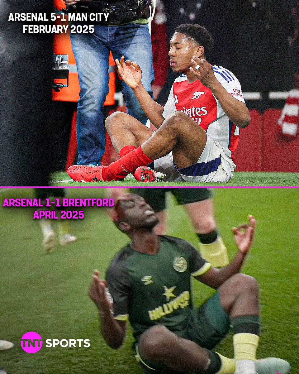 footballontnt's tweet photo. The Emirates has become a place of "humble" celebration this season 🧘‍♂️ https://t.co/zPs2u0wCa7