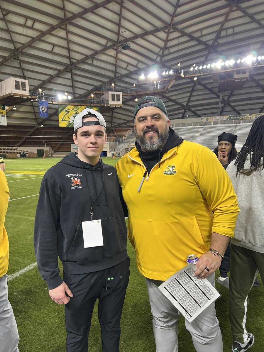 Had a great day at NMU junior day!! Thank you <a href="/CoachDuFrane/">Mike DuFrane</a> for the invite! <a href="/NMU_CoachRich/">Shane Richardson</a> <a href="/CoachElijahF/">Elijah Fernandez</a> <a href="/NMU_Football/">NMU Football</a>