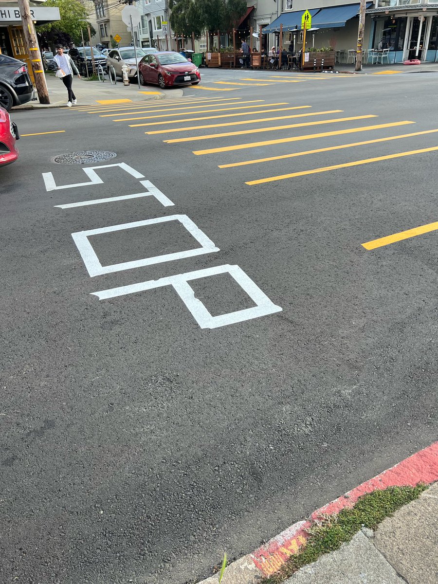 andhudhow's tweet photo. @DanielLurie can we do better than leaving recently repaved streets in a hand painted state for months? Several of these photos have been this way for 9 months+. It’s unsafe and also just embarrassing? I see this all over SF. https://t.co/qMuu7VXJGg