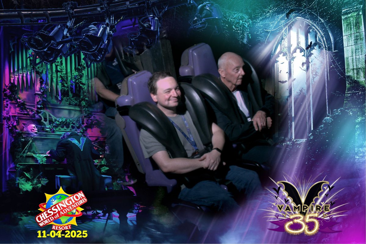 jared_getscreds's tweet photo. Yesterday I had the absolute privilege to ride the Vampire, on its 35th Birthday with the very man who created it. The man whose storytelling, visual style and creative artistry scared the crap out of me as a kid.  My first roller coaster of many, a passion for theme parks and… https://t.co/yFSWzRJLTX