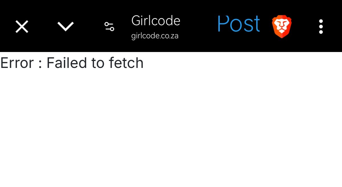 evansmec's tweet photo. @GirlCode_za Getting an error https://t.co/z6nmZI7945