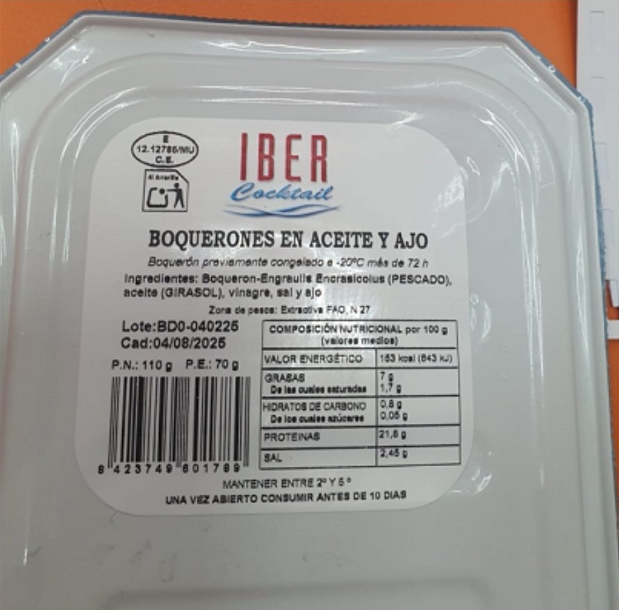⚠️ Alerta por presencia de Listeria monocytogenes en boquerones en aceite y ajo.
🚫 No consumir 
📌 shorturl.at/0YoTH