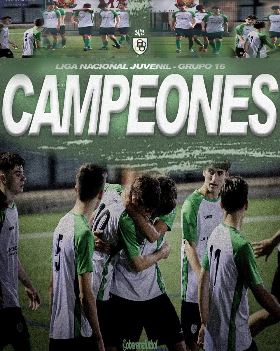 Nuestro equipo juvenil
CAMPEÓN DE LIGA NACIONAL 🏆
Zorionak 🟢⚪️
#AupaOberena