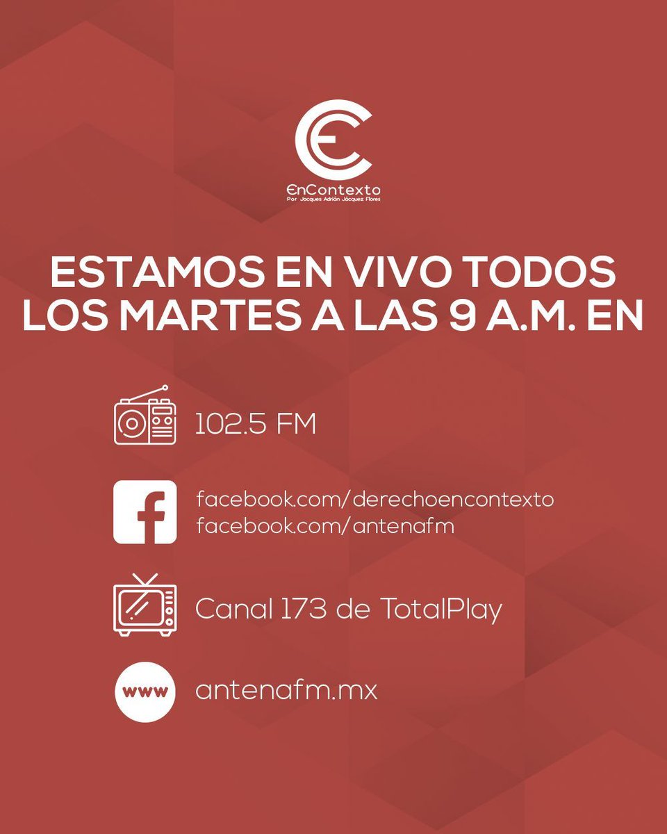DerechoContexto's tweet photo. Con un tema nuevo cada semana. https://t.co/d7FpIdoEVP