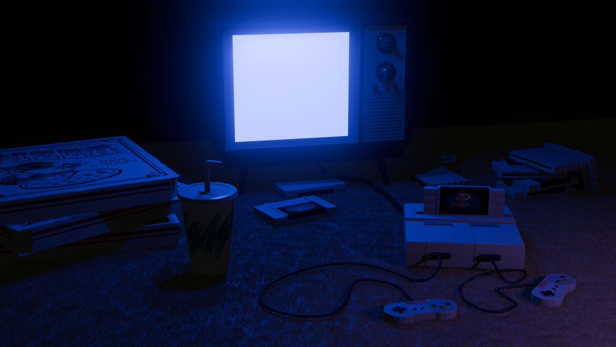 UnemployedChikn's tweet photo. #animation has been a struggle. I have far to go to get decent, but I needed a break. Fortunately, there are a lot of things I can practice in #blender to improve my #3d #gamedevelopment skills! Check out my retro gaming scene I’ve been working on!
.
#RoadToFullTime #indiegamedev https://t.co/e0t08in1OC