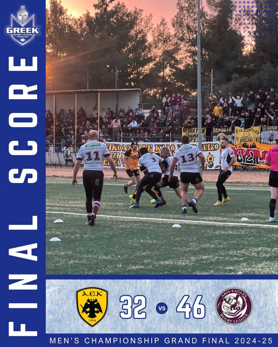 Aris Eagles (@eaglesaris) on Twitter photo We have gone back to back in the <a href="/GreekRLF/">Greek Rugby League</a> Men's Championship to win two premierships in a row. Let the celebrations begin! We have gone back to back in the <a href="/GreekRLF/">Greek Rugby League</a> Men's Championship to win two premierships in a row. Let the celebrations begin!