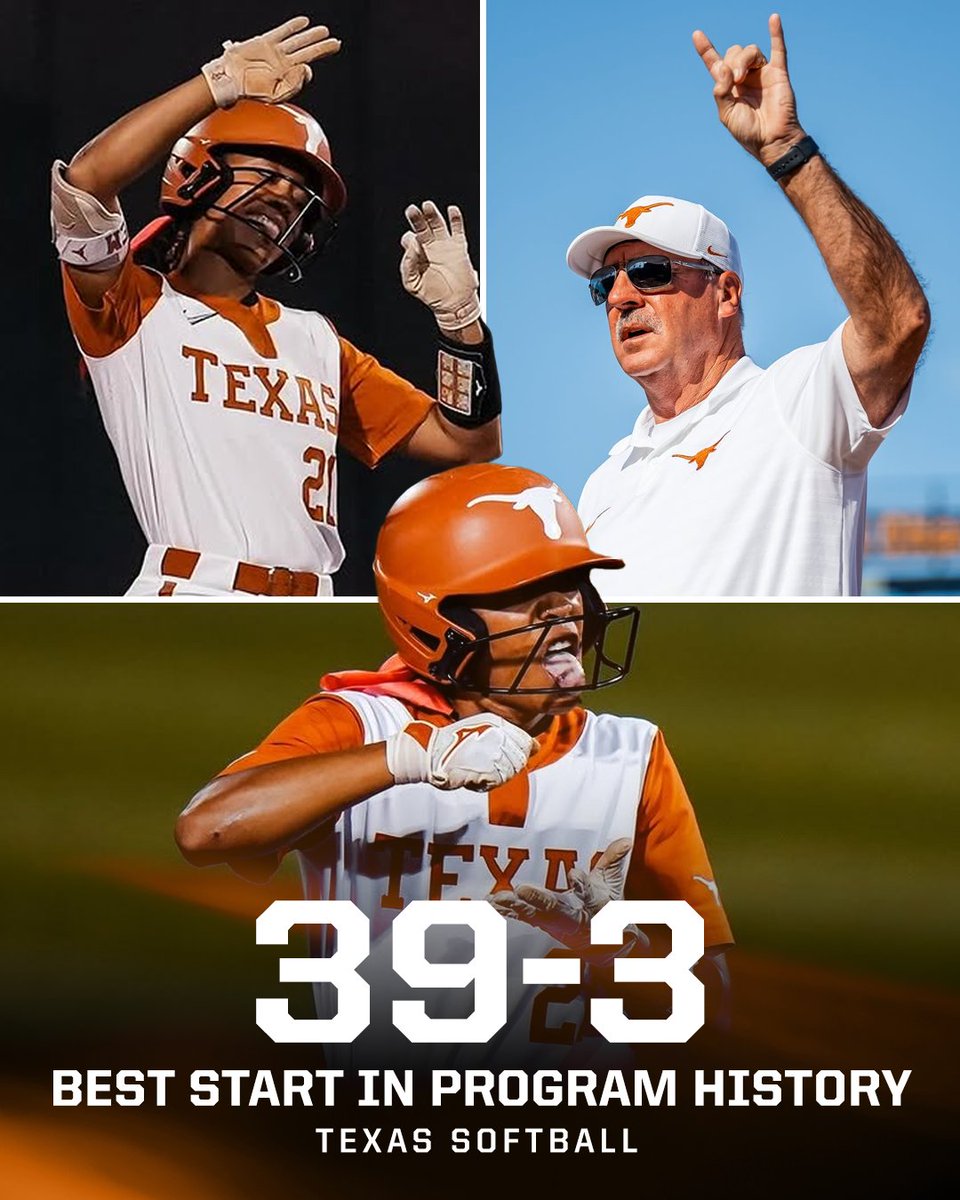 A historic season continues for Texas 🤘

(📸 <a href="/TexasSoftball/">Texas Softball</a>)