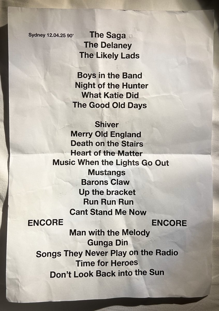 The Libertines setlist from Sydney 🇦🇺 12.04.2025 - <a href="/libertines/">Libertines</a>