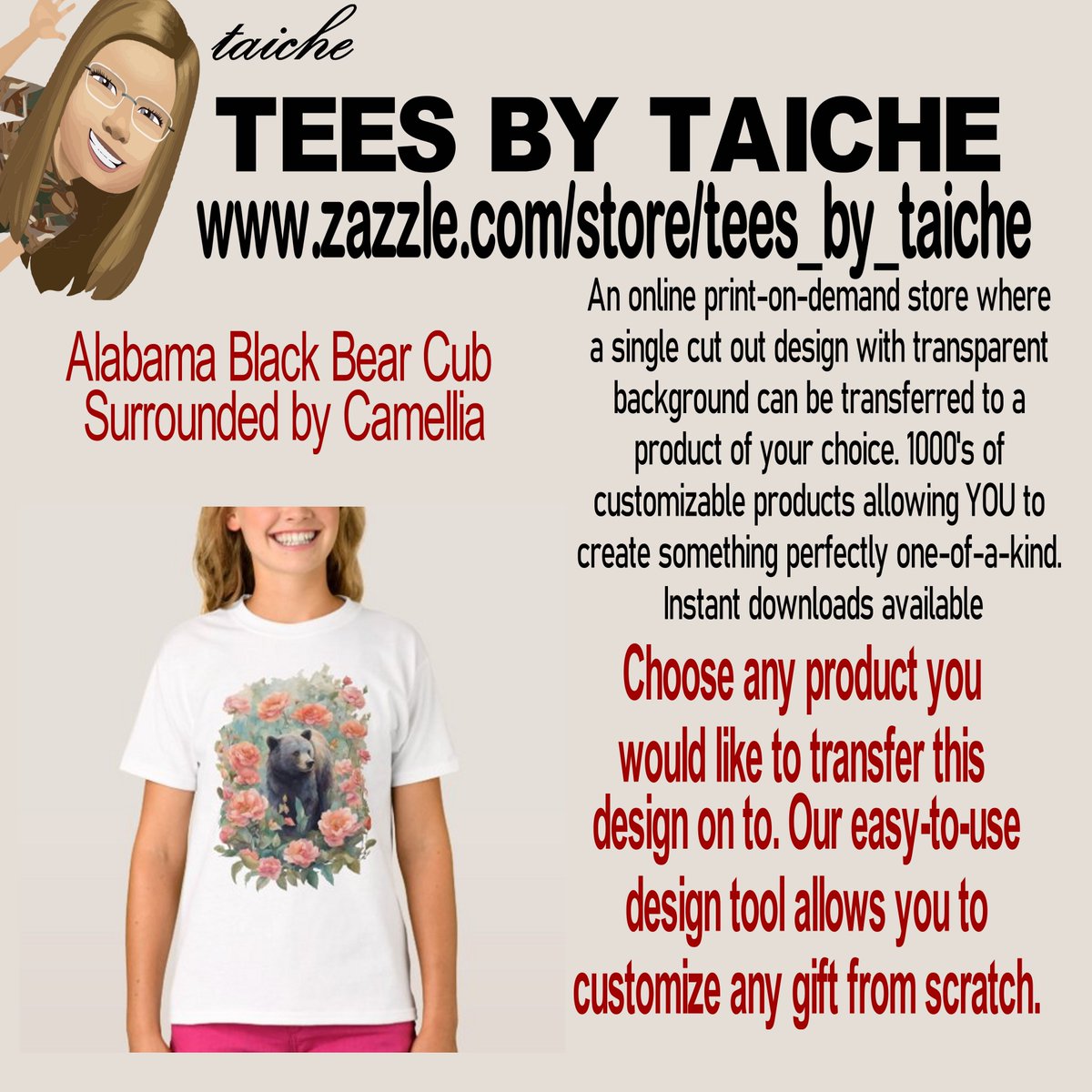 TaicheTees's tweet photo. Alabama Black Bear Cub Surrounded by Camellia #TShirt #alabama #alabamastate #bear #blackbear #bearcub #babyanimal #animal #nature #wildlife #camellia #pinkflowers #floral #alabamaday #bornin #homestate #taiche #babyshowergift #giftidea #giftsforkids #cute https://t.co/fBOAoUJUGO https://t.co/gFlpYa6bXn