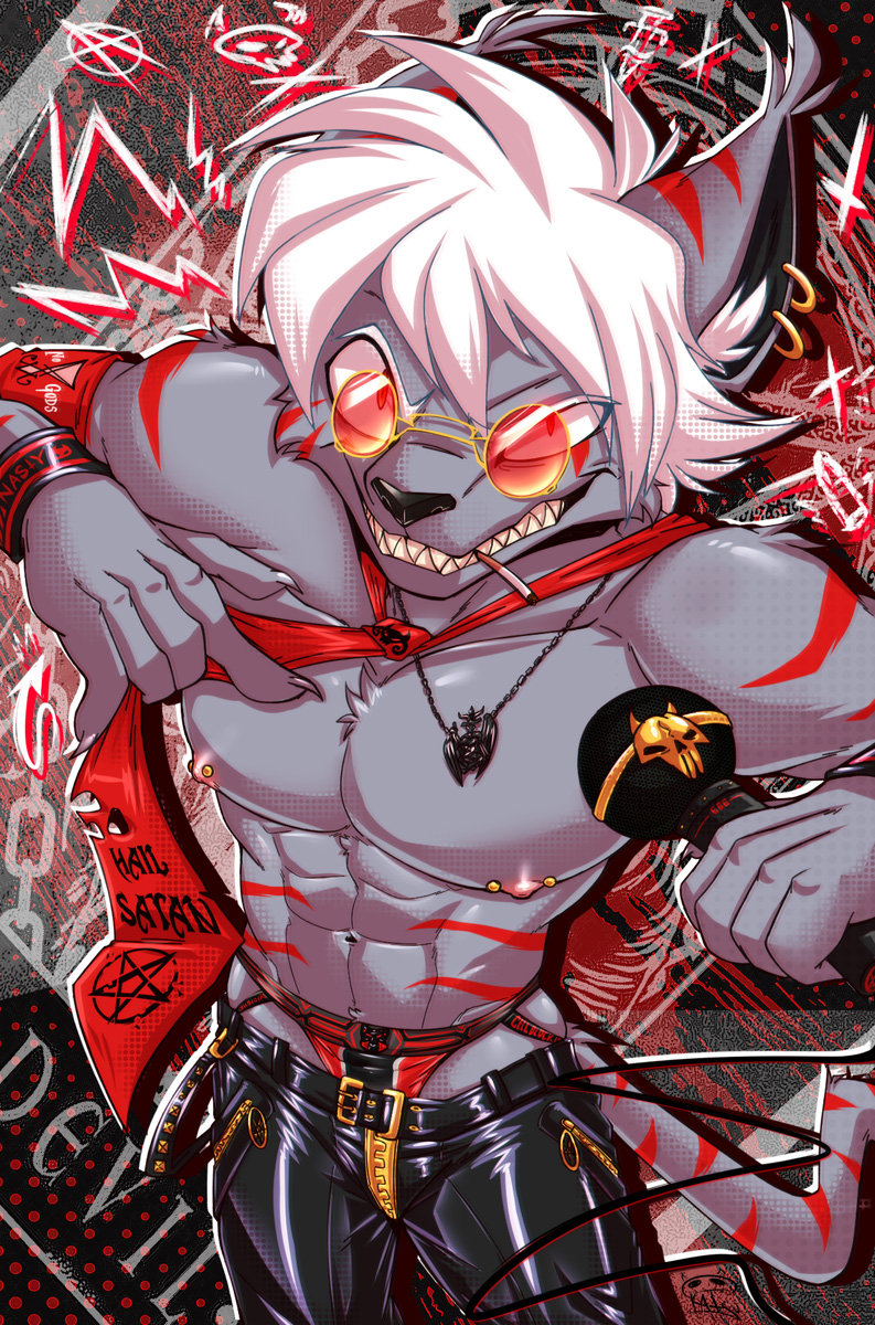 White Rabbit's signature smile but what if its on your favorite Anti-christ feline slut~