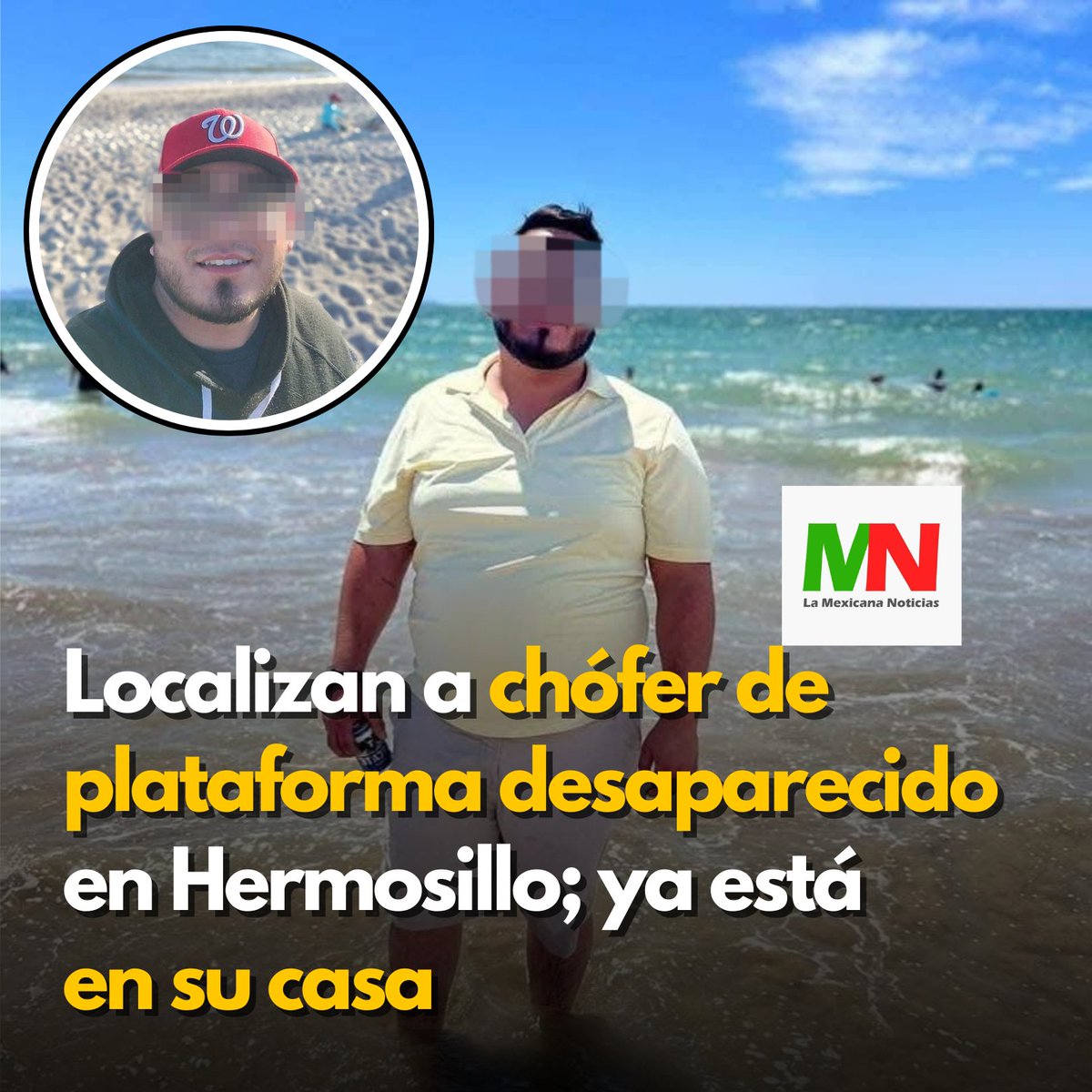 #ÚLTIMAHORA ‼️

🔴 Localizado Esteban Aarón “N”, chofer de Uber desaparecido en #Hermosillo #LaMexicanaNoticias 

👉 lc.cx/T6RRgh