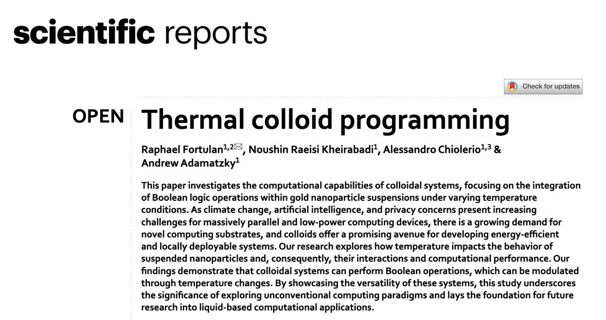 AndyAdamatzky's tweet photo. One more provocative paper from the Unconventional Computing Lab. The research is under umbrella of COgITOR Project  -- Thermal programming of colloid computers

https://t.co/41YZ6HHcRN https://t.co/CSvcHEdjJN