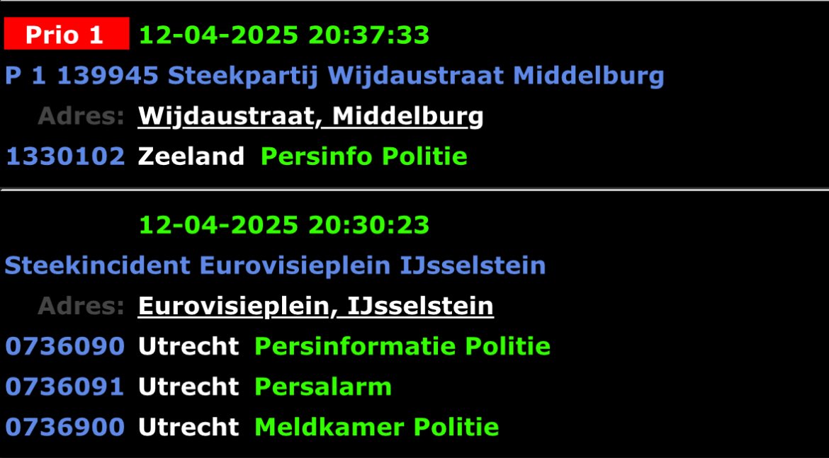 Steekpartij in Middelburg en IJsselstein