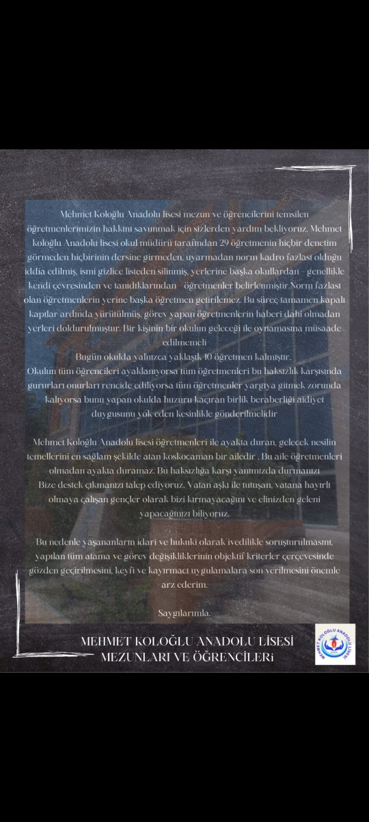 k84926298's tweet photo. #koloğlundaneoluyor #TorpilDeğilLiyakat
#LisemeDokunma
#öğretmenimedokunma @elaziggundemcom @elazigmem @meb_ogm @hepsielazig @Yusuf__Tekin @numanhatipoglu @elazig_valiligi @tcmeb @sahin_serifoglu https://t.co/JV2FrTLguJ