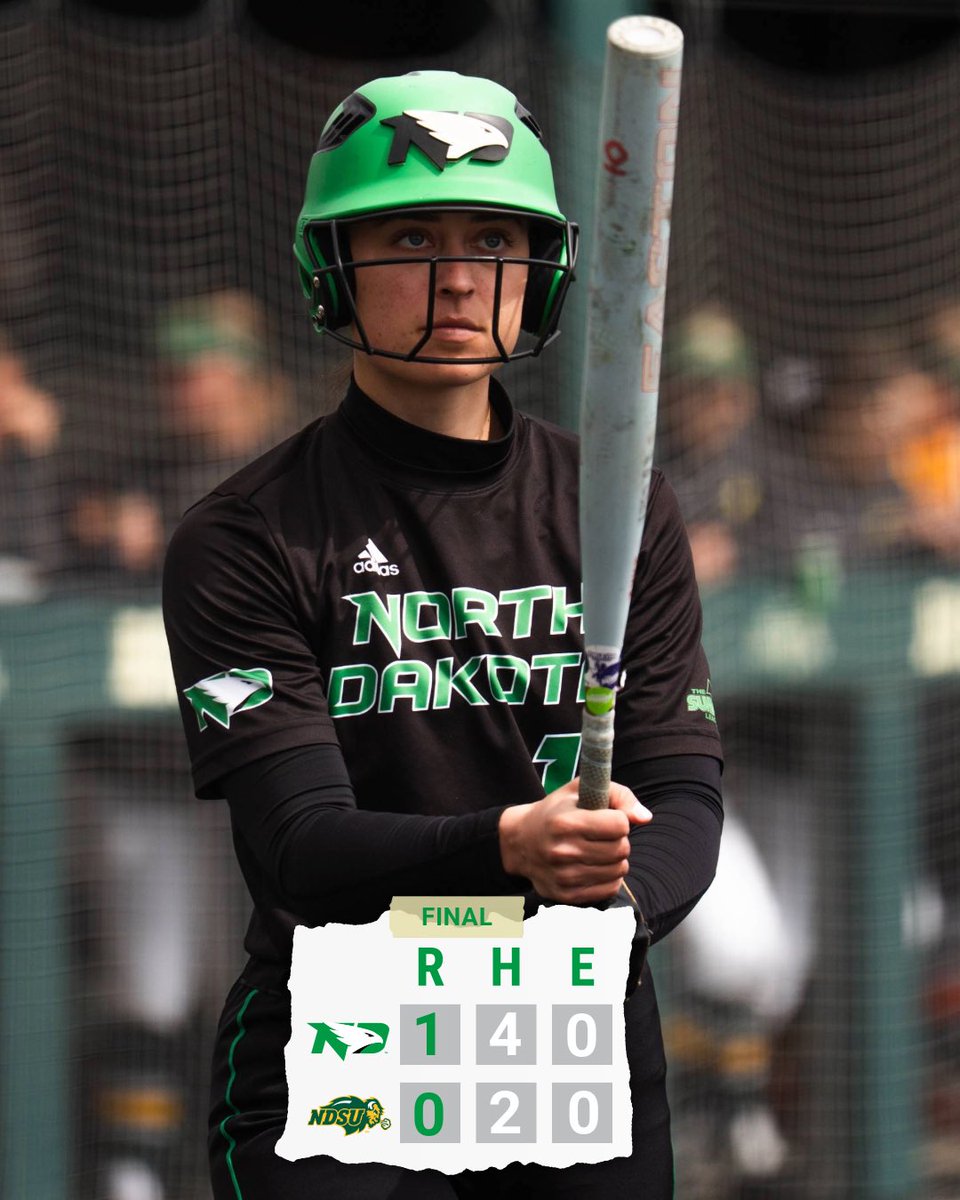 Honig homers, Jackie deals a CG two-hitter and the Hawks win the opener in Fargo! 

#UNDproud | #LGH