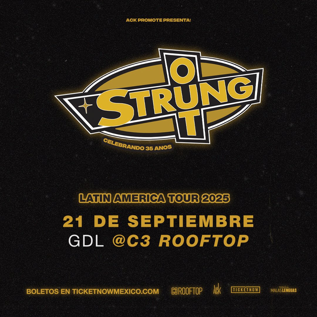 droidetv's tweet photo. Strung Out llegará a #Guadalajara
Con más de tres décadas de trayectoria y su más reciente material "Dead Rebellion", el 21 de Septiembre en #C3Rooftop
Boletos: https://t.co/VgLl7tKtSR
En taquilla de C3 Stage, C4 Concert House y Tiendas Soulflower
Presentado por @ack_promote https://t.co/erNpeWJ2qp