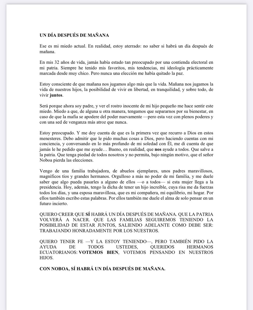 MnicaArosemena1's tweet photo. Me acaba de enviar esto un seguidor , me parece fantástico y lo comparto con Uds con la previa autorización .
UN DÍA DESPUÉS DE MAÑANA. https://t.co/h5CugkZsg7