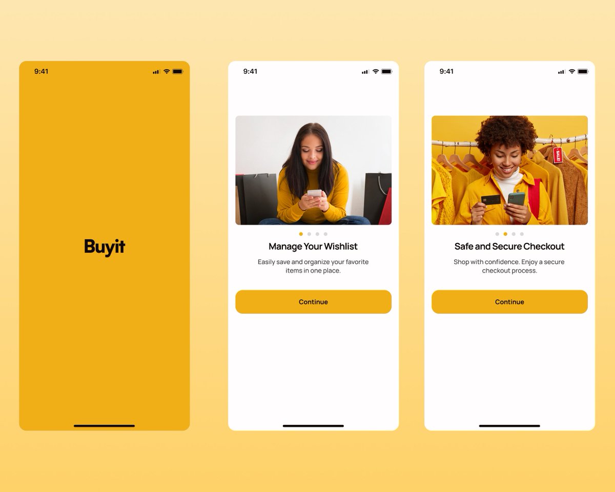 Splash screens for a mobile E-commerce App.
#WIP