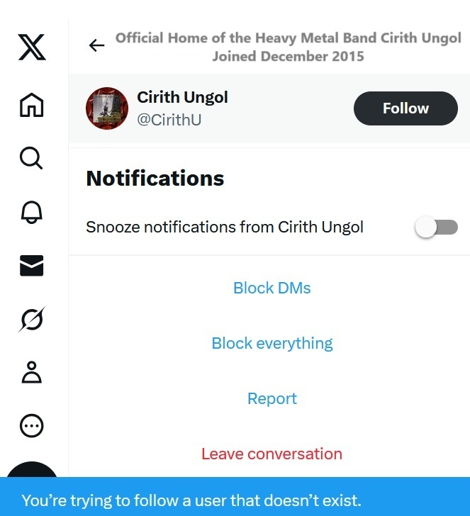 The official 𝕏 account for CU and Whelan was active before, but now the user no longer exists. Does this indicate a political stance against using X, or is it simply a shift toward Zuckerbergs platforms (FB,IG,etc), making them the only ones that matter? x.com/CirithU