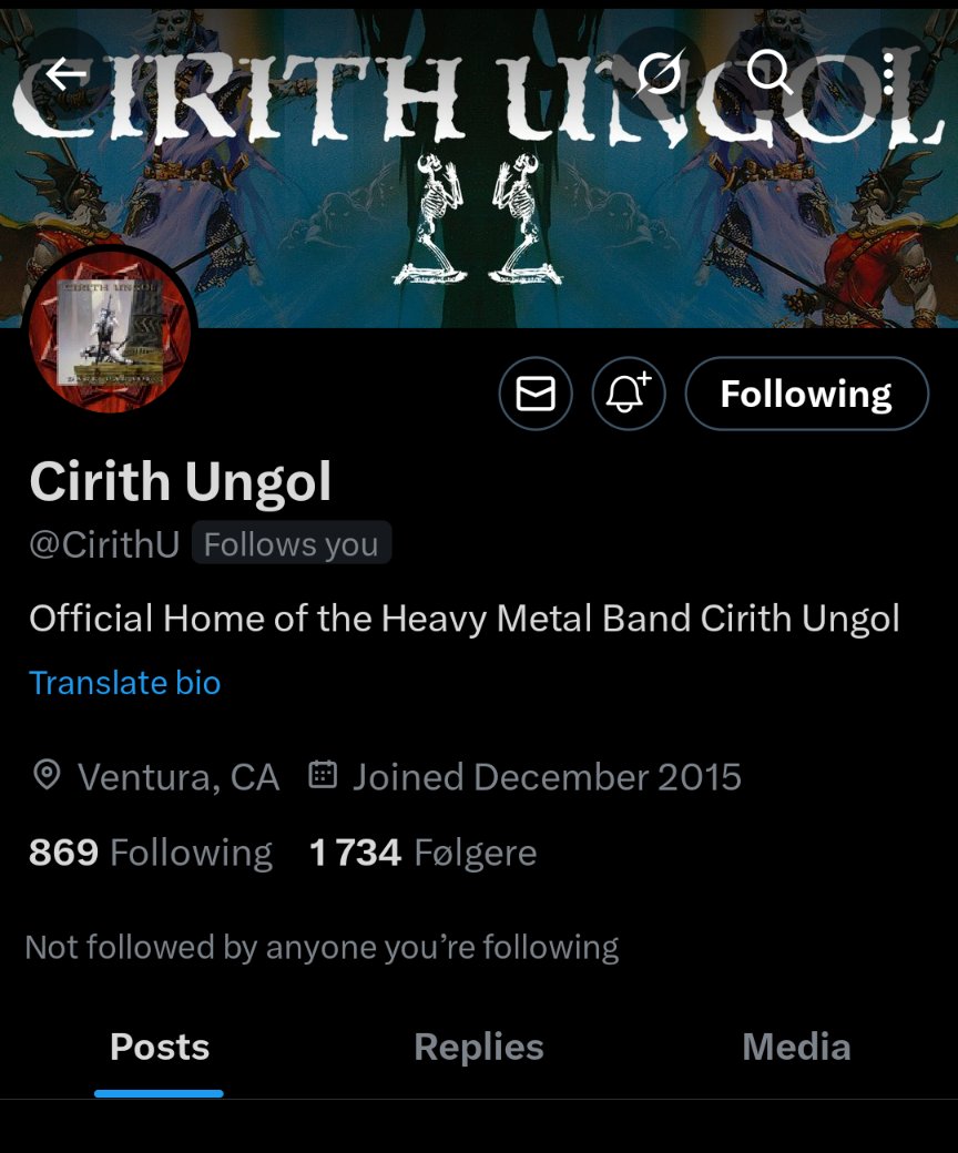Cirith Ungol fansite tweet media