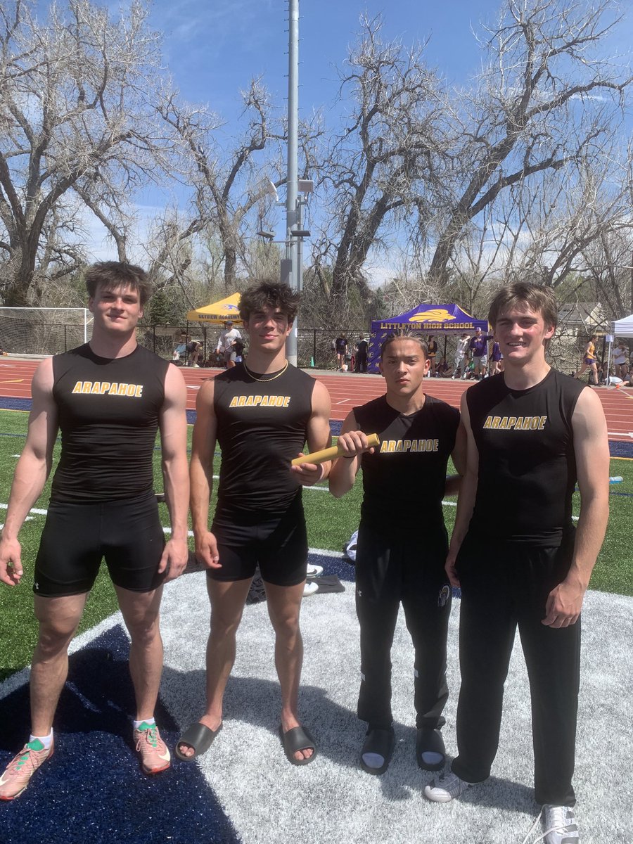 Warriors! NEW SCHOOL RECORD: The Boys 4x100 meter relay record has new names attached to it. The Fab Four are Trajan Frasier, Ryder Kinzler, Marcello Jaramillo &amp; Lincoln Peterson. They turned in an impressive time of 42.30 seconds. 
#TrackIsLife