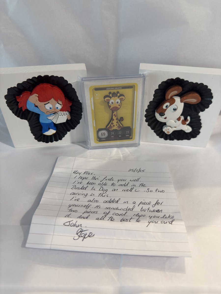 leeeeeeeeexx (@leeeeeeeeexx) on Twitter photo These came in last week, but haven’t had a chance to make this post.
Huge thank you to <a href="/SteveRocksSpace/">Stephen (Steve) - VeeCarve</a> on these! You brought me to tears with the surprise of the dialed in dog and giraffe. I am so thankful for your kindness.
Your talent is amazing. Thank you so so much! ❤️ These came in last week, but haven’t had a chance to make this post.
Huge thank you to <a href="/SteveRocksSpace/">Stephen (Steve) - VeeCarve</a> on these! You brought me to tears with the surprise of the dialed in dog and giraffe. I am so thankful for your kindness.
Your talent is amazing. Thank you so so much! ❤️