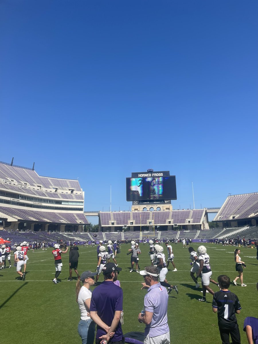 Great day to be in the Carter for practice! #GoFrogs🐸 #FunkyTown